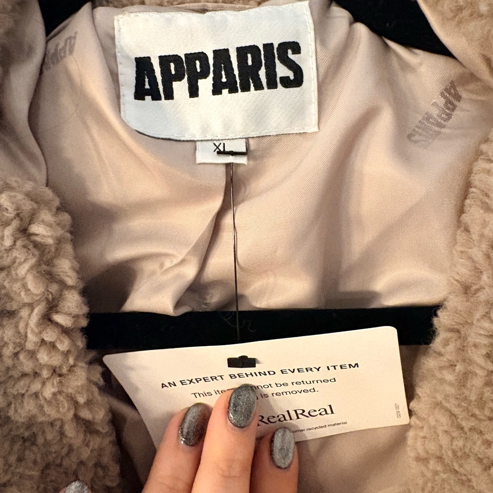 Apparis Cozy Tan Teddy Overcoat Jacket - Picture 3 of 3
